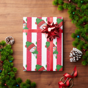 Papier Cadeau Snowman De Noël Sur Les Frappes