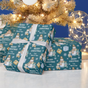Papier Cadeau Snowman et amis Enfants Noël