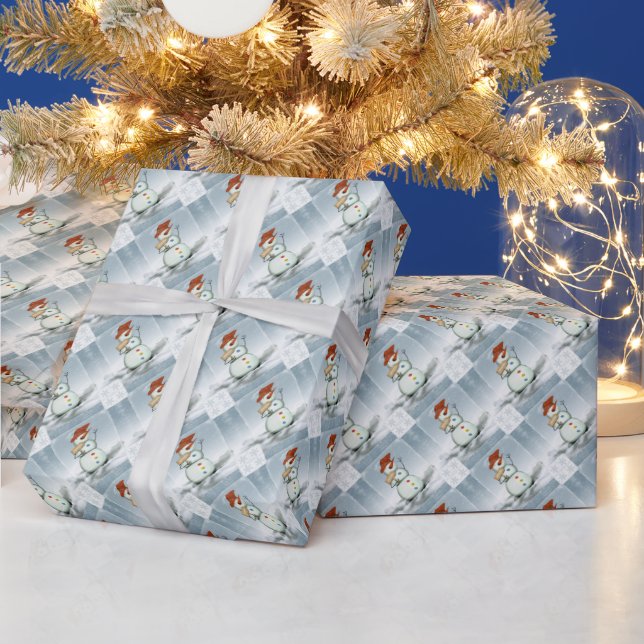 Papier Cadeau Snowman et Snowflakes (Vacances)