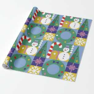 Papier Cadeau Snowman et Sucre de canne 65600 Pape d'enveloppeme