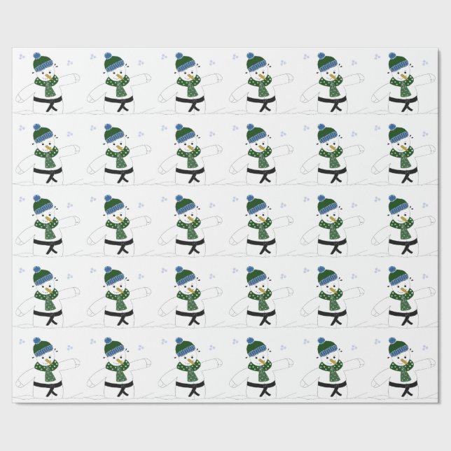 Papier Cadeau Snowman faisant des arts martiaux (Couture)