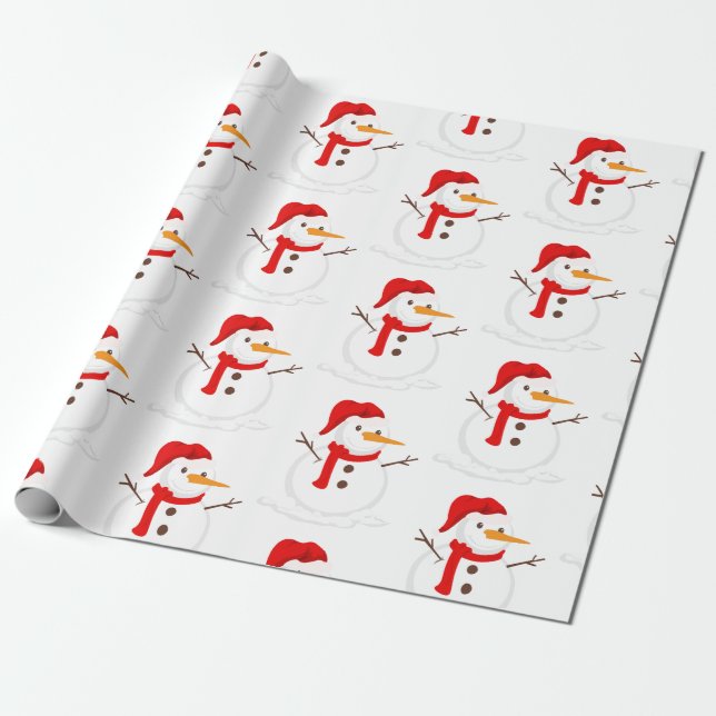 Papier Cadeau Snowman hiver noël Papier d'enveloppement (Déroulé)