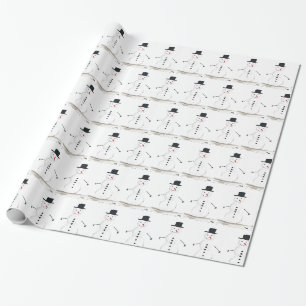 Papier Cadeau Snowman hiver vacances Noël Cadeau Retro Vintage