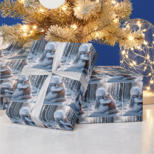 Papier Cadeau Snowman s'attaque à un renard
