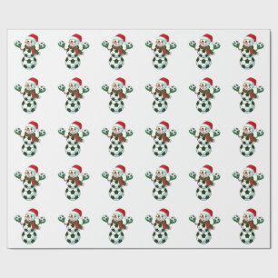 Papier Cadeau Snowman Soccer Noël Amateurs de sport