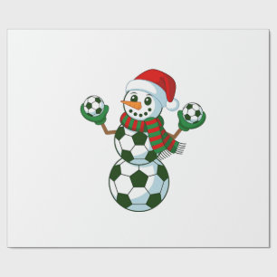 Papier Cadeau Snowman Soccer Noël Amateurs de sport