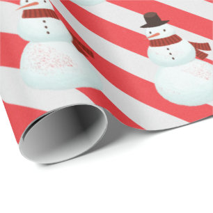 Papier Cadeau Snowman Sur Les Frappes De Sucre de canne