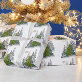 Papier Cadeau Snowy Forest Christmas Tree wrapping paper