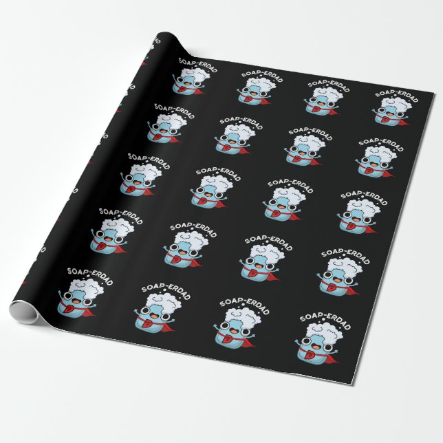 Papier Cadeau Soap-erdad Drôle savon Papa Pun Dark BG (Déroulé)