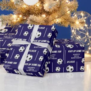 Papier Cadeau Soccer Ball Football Sports Anniversaire de enfant