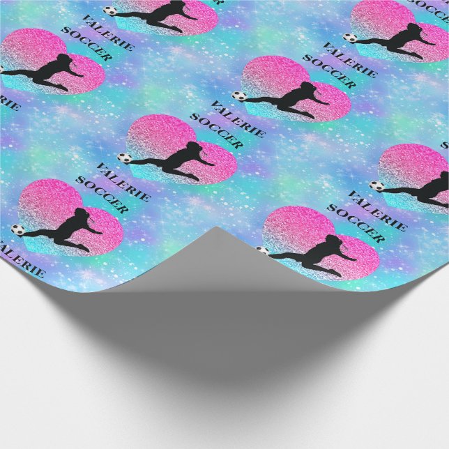 Papier Cadeau Soccer Girls Coeur hiver Esprit (Coin)