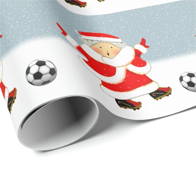 Papier Cadeau Soccer Noël cadeau de vacances (Coin rond)