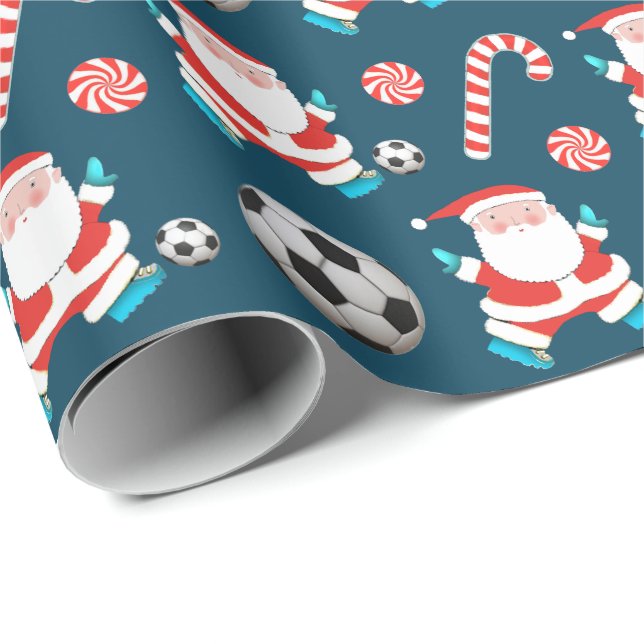 Papier Cadeau Soccer Noël cadeau de vacances (Coin rond)
