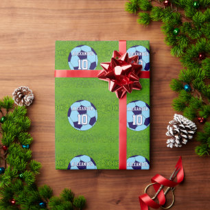 Papier Cadeau Soccer Nom et numéro