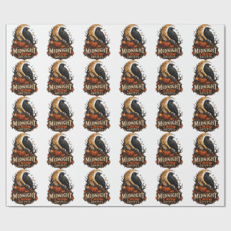 Papier Cadeau Société corbeau de minuit Halloween gothique