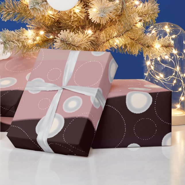 Papier Cadeau Soft Abstract Waves & Bubbles – Modern Minimalist  (Vacances)