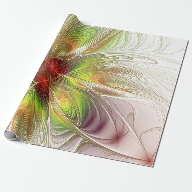 Papier Cadeau Soft and tenderness fractal fantasy flower (Déroulé)