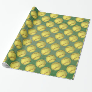 Papier Cadeau Softball motif