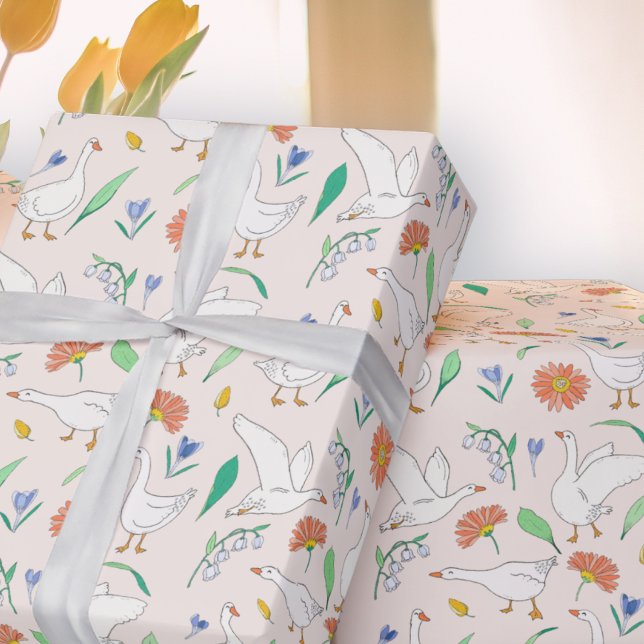 Papier Cadeau Soigné Goose Party (Créateur téléchargé)