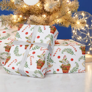 Papier Cadeau Soins de Noël doux vacances Motif