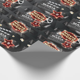 Papier Cadeau Soirée cinéma Anniversaire Élégant