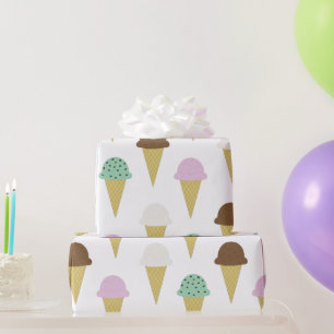 Papier Cadeau Soirée Cones de crème glacée douce