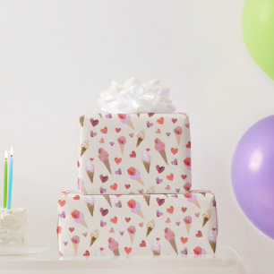 Papier Cadeau Soirée Crème glacée Art d'origine rétro inspiré