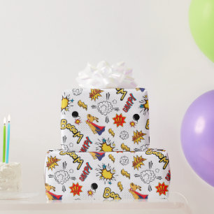 Papier Cadeau soirée super-héros carrelée