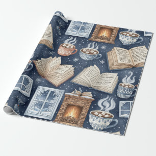 Papier Cadeau Soirées d'hiver cosy – Chocolat chaud, Livres, Lue