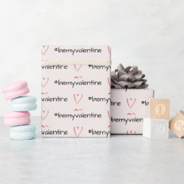 Papier Cadeau Sois Mon Coeur rose Minimal Valentine