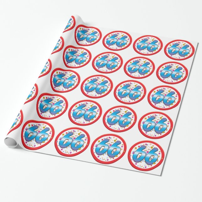 Papier Cadeau soixante-sixième Anniversaire (Déroulé)