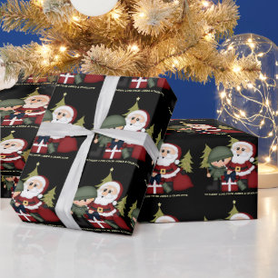 Papier Cadeau Soldat militaire et Père Noël