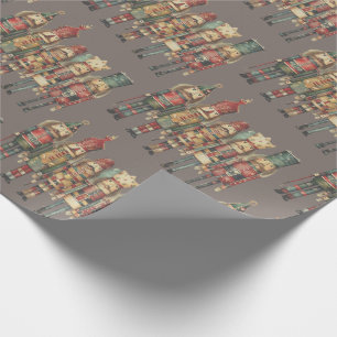 Papier Cadeau Soldats Casse-Noisettes Traditionnels Taupe Brown