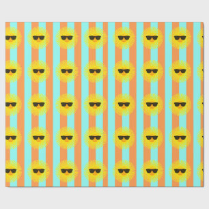 Papier Cadeau Soleil avec lunettes de soleil foncé sur les bande
