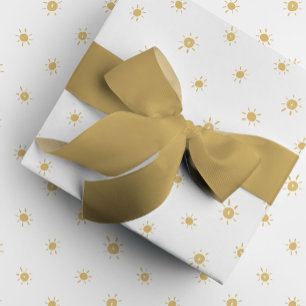 Papier Cadeau Soleil de Bohème en Aquarelle Jaune