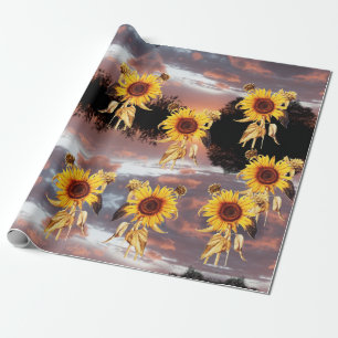 PAPIER CADEAU SOLEIL ET COUCHER DE SOLEIL ÉTÉ