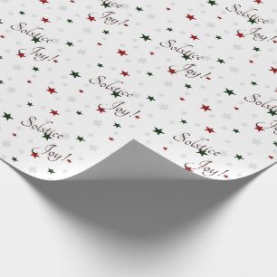 Papier Cadeau Solstice d'hiver Joy Red and Green Stars