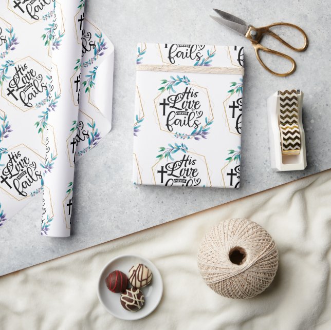 Papier Cadeau Son Amour n'échoue jamais (Artisanat)