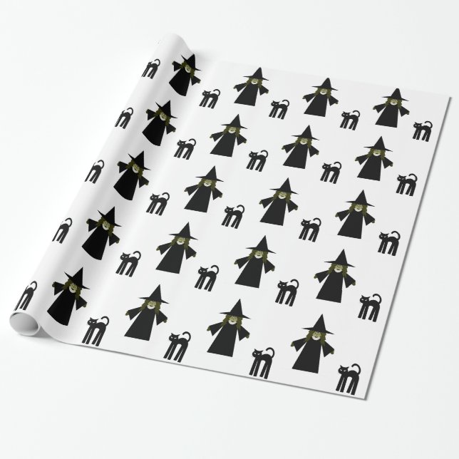 Papier cadeau sorcier et chat par Cheeky Witch (Déroulé)