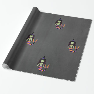 Papier Cadeau Sorcière de sirène d'Halloween en bande WRAP