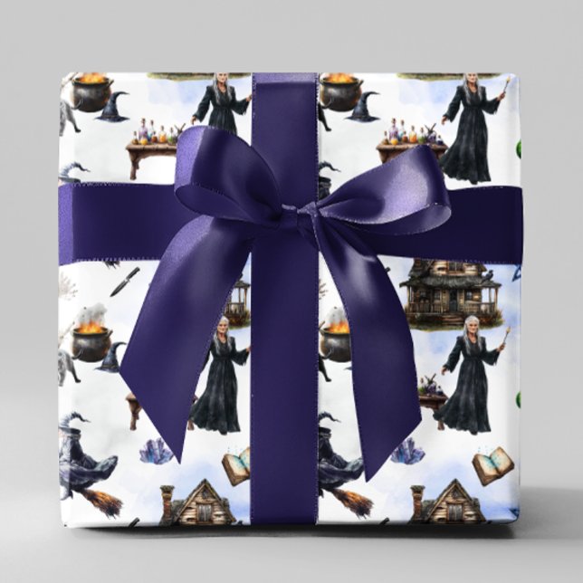 Papier Cadeau Sorcière Halloween  (Créateur téléchargé)