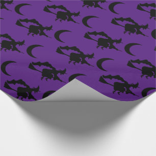 Papier Cadeau Sorcière volante Purple & Papier d'enveloppement n