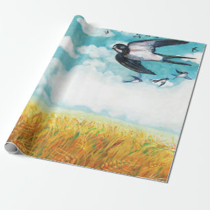 Papier Cadeau Souches volant au-dessus du ciel bleu