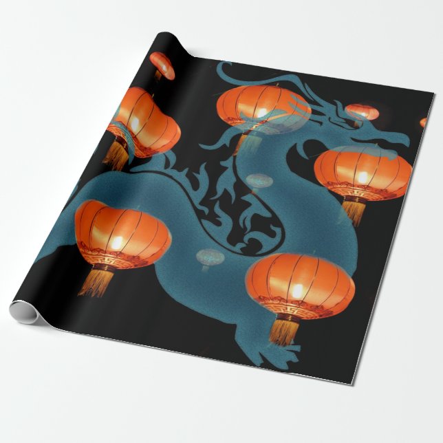 Papier Cadeau Souhaitez à quelqu'un un heureux et succès chinois (Déroulé)