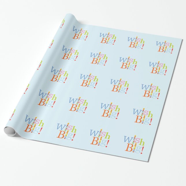 Papier Cadeau Souhaitez Grande Bougie (Déroulé)