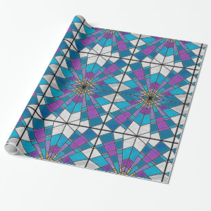 Papier Cadeau Souillez le bleu en verre et le pourpre de rayon