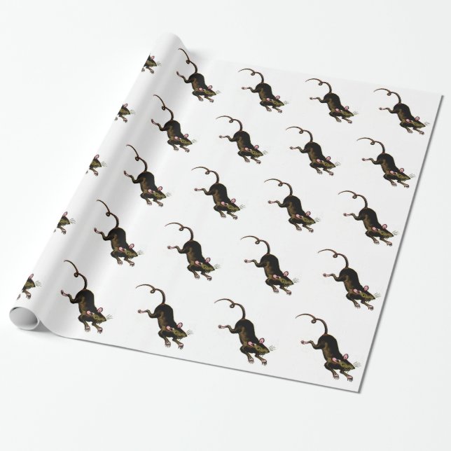 PAPIER CADEAU SOURIS DE PAPIER D'EMBALLAGE (Déroulé)