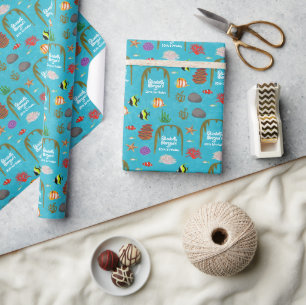 Papier Cadeau Sous la grotte marine Belle fête de corail de pois