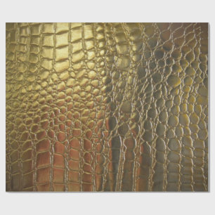 Papier Cadeau Souteneur en cuir exotique d'alligator d'or