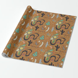 Papier Cadeau Southwestern Desert Life Papier d'enveloppement de